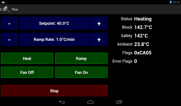 Thor heater controls